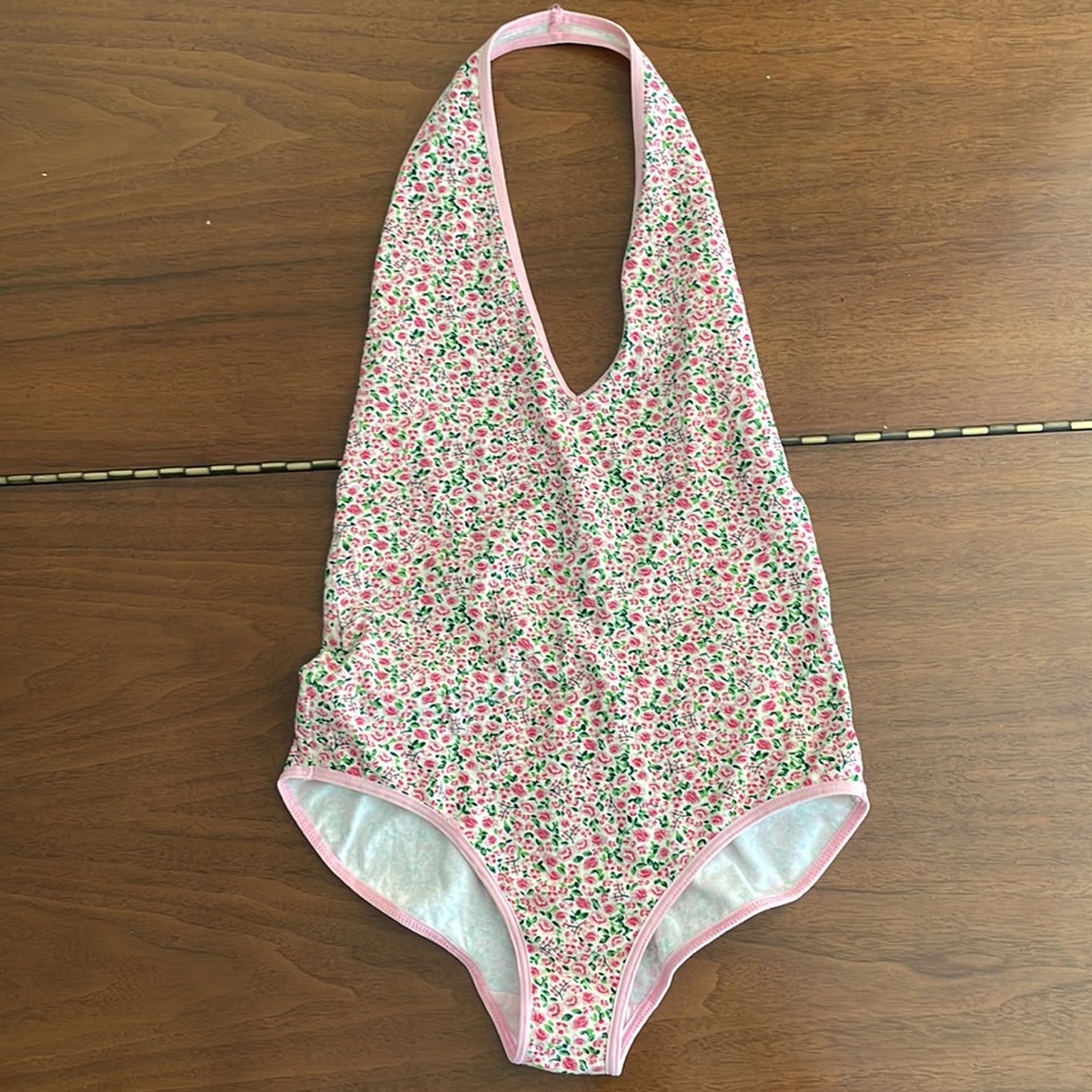 American Apparel Floral Halter Leotard